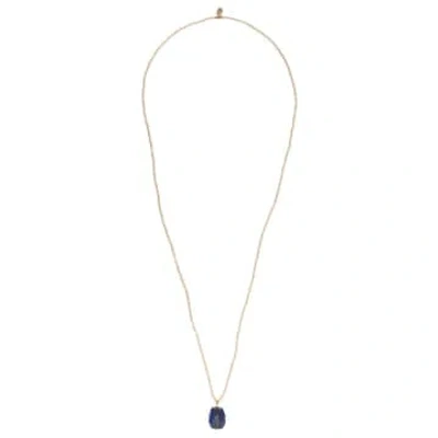 A Beautiful Story Calm Lapis Lazuli Gold Colored Necklace