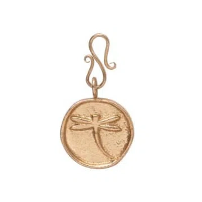 A Beautiful Story Dragonfly Vintage Coin Charm Gold Plated