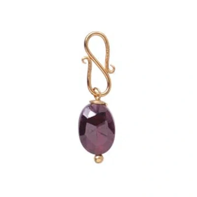 A Beautiful Story Garnet Gold Plated Faceted Gemstone Pendant In Purple