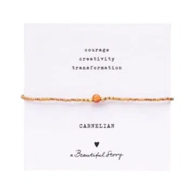 A Beautiful Story Iris Card Carnelian Gold Colored Bracelet