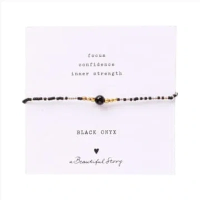 A Beautiful Story Iris Gold Plated Black Onyx Bracelet