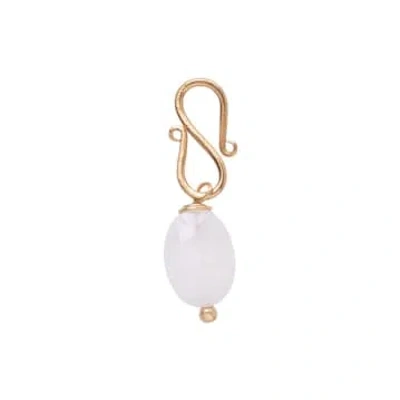 A Beautiful Story Moonstone Gold Plated Faceted Gemstone Pendant In White