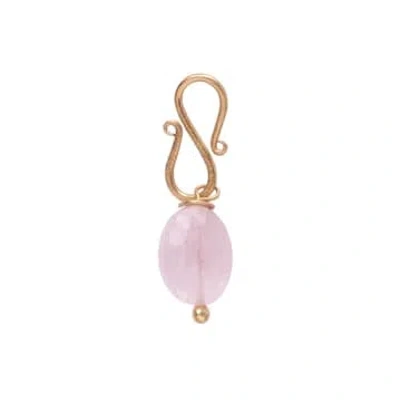 A Beautiful Story Rose Quartz Gold Plated Faceted Gemstone Pendant In Pink