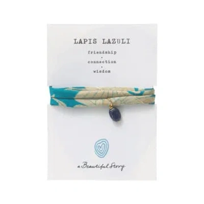 A Beautiful Story Sari Wrap Bracelet Lapis Lazuli In Metallic