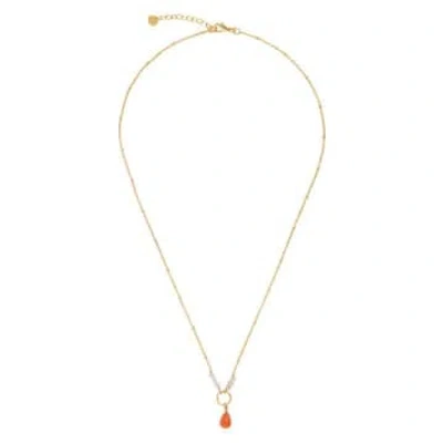 A Beautiful Story Wanted Carnelian Rose Quartz Gold Plated Necklace
