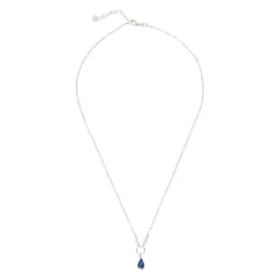 A Beautiful Story Wanted Lapis Lazuli Moonstone Silver Plated Necklace In Metallic