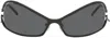 A Better Feeling Numa Black Steel Mask Sunglasses In Steel/black