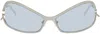 A Better Feeling Silver Numa Sunglasses In Steel/cloud Blue