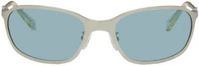 A Better Feeling Silver Paxis Sunglasses In Steel/cloud Blue