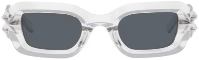 A Better Feeling Transparent Bolu Sunglasses In Clear + Black