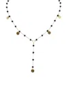 A Blonde And Her Bag Gold And Black Crystal Necklace With Gold Accents In Silver