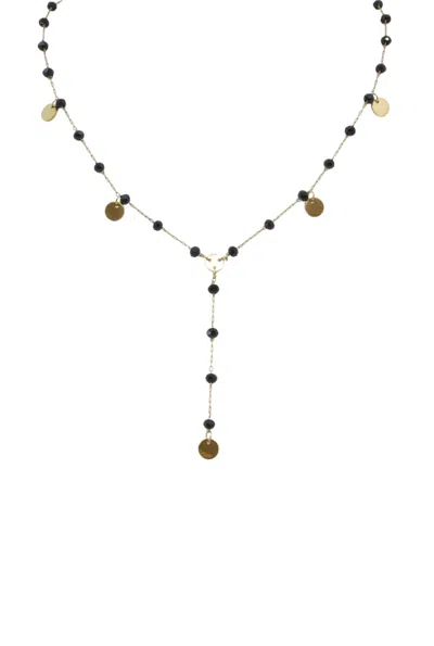 A Blonde And Her Bag Gold And Black Crystal Necklace With Gold Accents In Silver