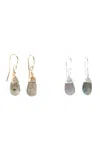 A Blonde And Her Bag Jill Short Drop Earring In Labradorite In Silver