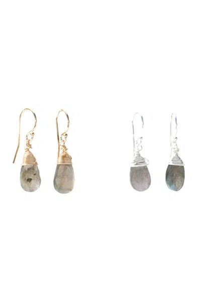 A Blonde And Her Bag Jill Short Drop Earring In Labradorite In Silver