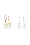 A Blonde And Her Bag Jill Short Drop Earring In Rainbow Moonstone In Silver