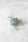 A Blonde And Her Bag Marcia Ring With Aquamarine Ab Swarovski Crystals In Blue