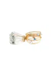 A Blonde And Her Bag Marcia Wire Wrap Ring With Grey Comet Swarovski Crystals In Silver