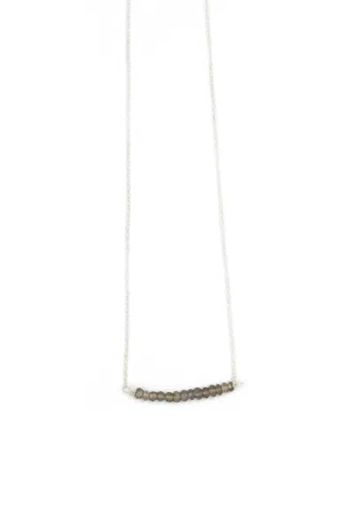 A Blonde And Her Bag Michelle Bar Demi Fine Necklace In Labradorite In Black