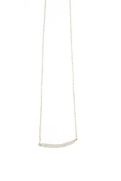 A Blonde And Her Bag Michelle Bar Demi Fine Necklace In Moonstone In Silver