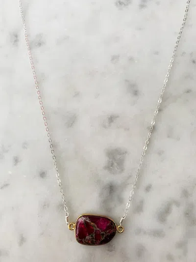 A Blonde And Her Bag Mrs. Parker Demi Fine Necklace In Red Mojave Copper Turquoise