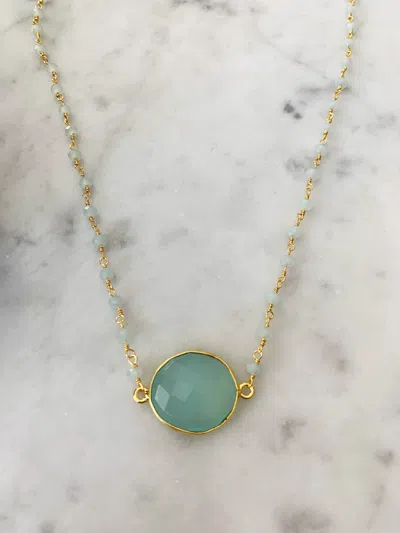 A Blonde And Her Bag Mrs. Parker Endless Summer Chalcedony Necklace In Gold In Silver