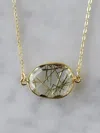 A Blonde And Her Bag Mrs. Parker Necklace In Gold Rutilated Quartz In Silver