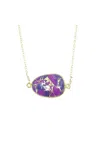 A Blonde And Her Bag Mrs. Parker Necklace In Purple Mojave Copper Turquoise In Purple