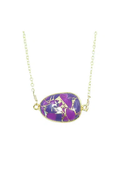 A Blonde And Her Bag Mrs. Parker Necklace In Purple Mojave Copper Turquoise