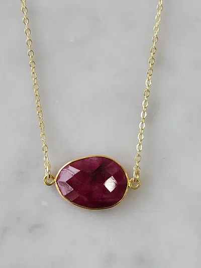 A Blonde And Her Bag Mrs. Parker Necklace In Ruby In Pink