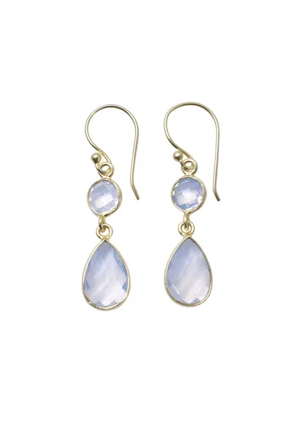 A Blonde And Her Bag Opalite Pear Drop Earrings In Silver