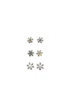 A Blonde And Her Bag Silver Snowflake Earring Set In Black