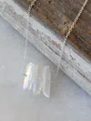 A Blonde And Her Bag Three Raw Rainbow Quartz Crystal Pendant Necklace In Silver In Silver
