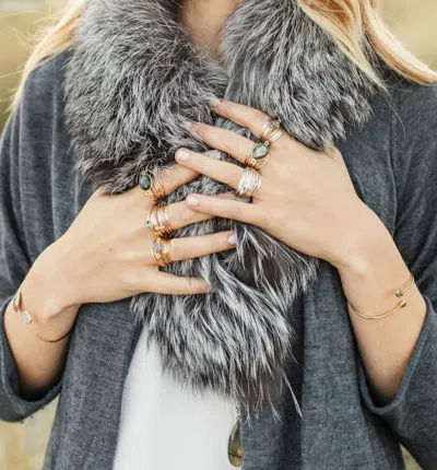 A Blonde And Her Bag Torrey Ring In Labradorite In Green