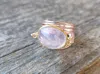 A Blonde And Her Bag Torrey Ring In Rose Gold With Rose Quartz In Silver