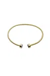 A Blonde And Her Bag Twist Bangle Cuff With Grey Druzy In Gold