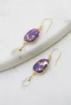 A Blonde And Her Bag Victoria Earrings In Purple Turquoise Mojave And Moonstone In Gold In Purple