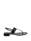A. Bocca Black Leather Sandals In Black