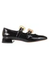 A. Bocca Black Leather Shoes With Gold-tone Buckles In Black