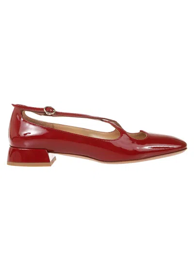 A. Bocca Leather Ankle Strap Shoes With Cut-out Design In Brown