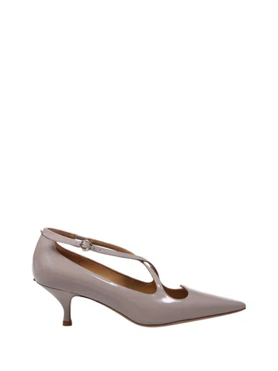 A. Bocca Patent Leather Shoes With Ankle Strap In Neutrals