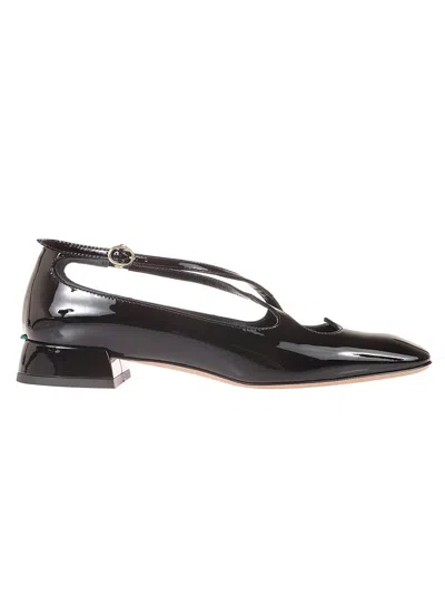 A. Bocca Pointed Toe Shoes With Cut-out Detail In Black