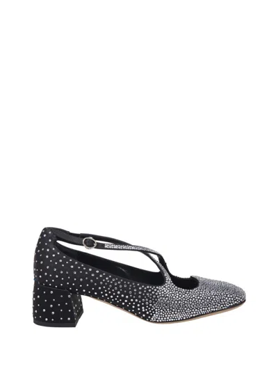 A. Bocca Rhinestone-embellished Satin Pumps With Cut-out Detail