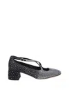 A. Bocca Rhinestone-embellished Satin Pumps With Cut-out Detail In Black