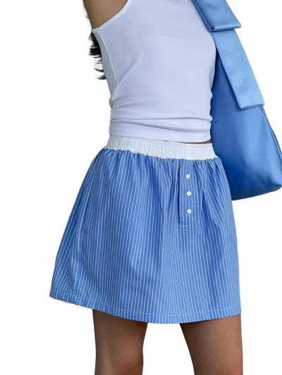 A Bronze Age Boxer Skirt In Porter Stripe In Blue