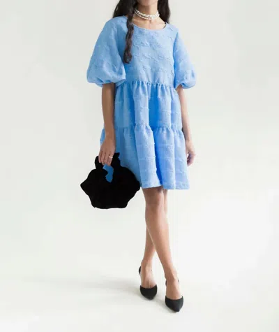 A Bronze Age Crepe Nati Dress In Cornflower In Blue