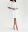 A Bronze Age Crepe Nati Dress In White In White