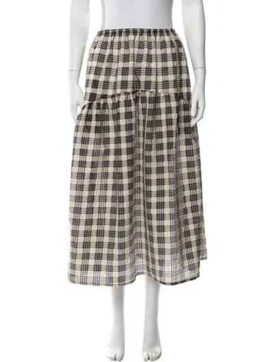 Pre-owned A Bronze Age Plaid Print Long Skirt In Neutrals