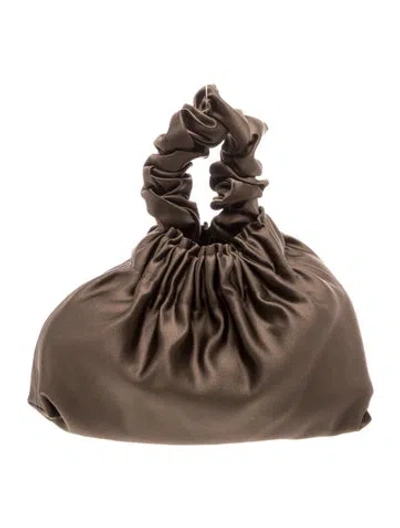 Pre-owned A Bronze Age Silk Top Handle Bag In Brown