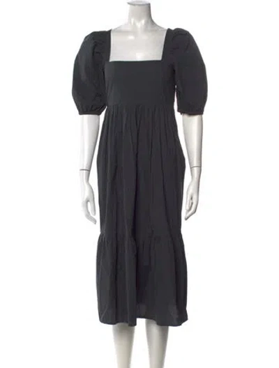 Pre-owned A Bronze Age Square Neckline Long Dress In Grey