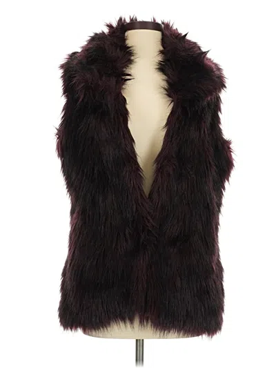 Pre-owned A By Adrienne Landau Faux Fur Vest In Burgundy